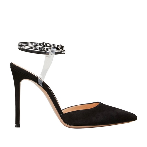 GIANVITO ROSSI Floating Crystal Stud Ankle-Strap High-Heel Pumps - Picture 2 of 15